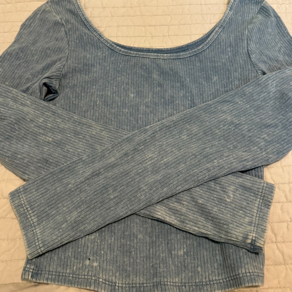 Wild Fable Light Blue Ribbed Top